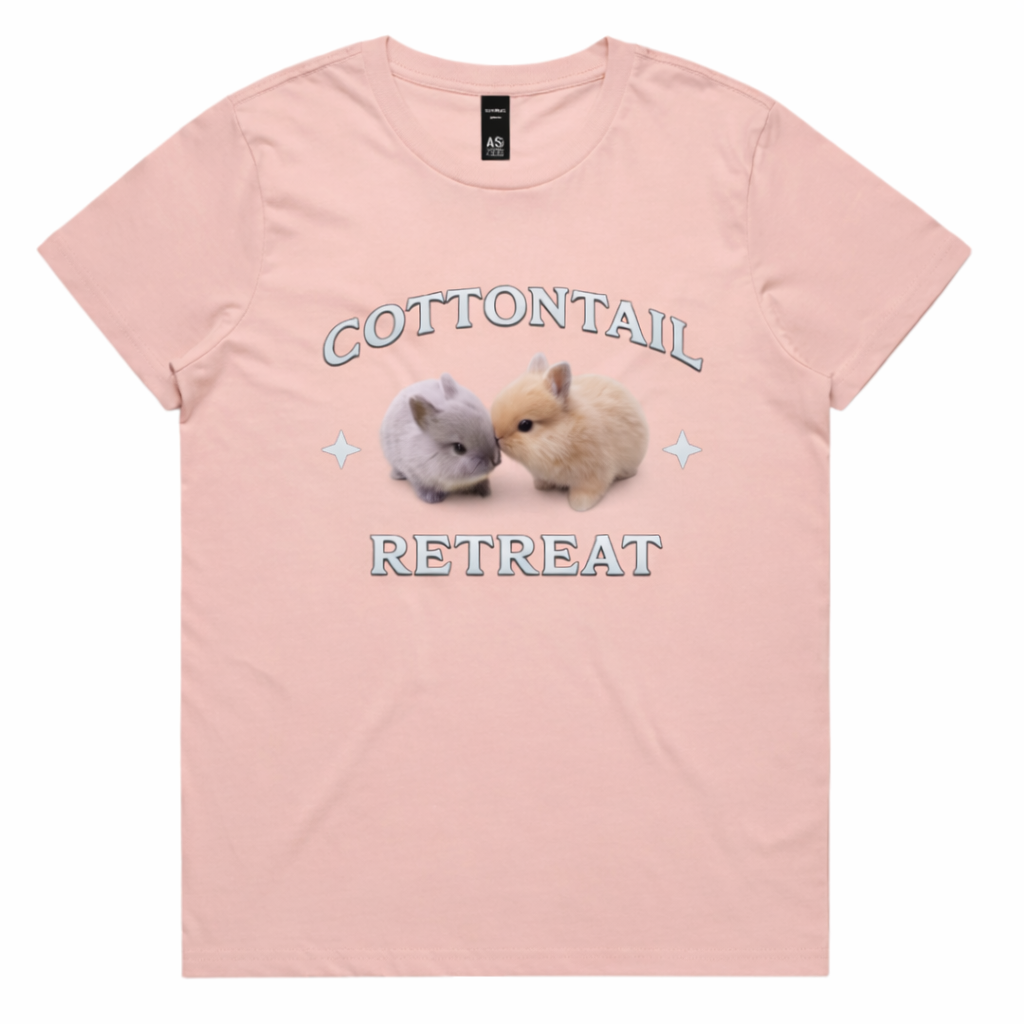 Rabbit Print T-Shirt – Cottontail Duo | Cotton Tail Retreat