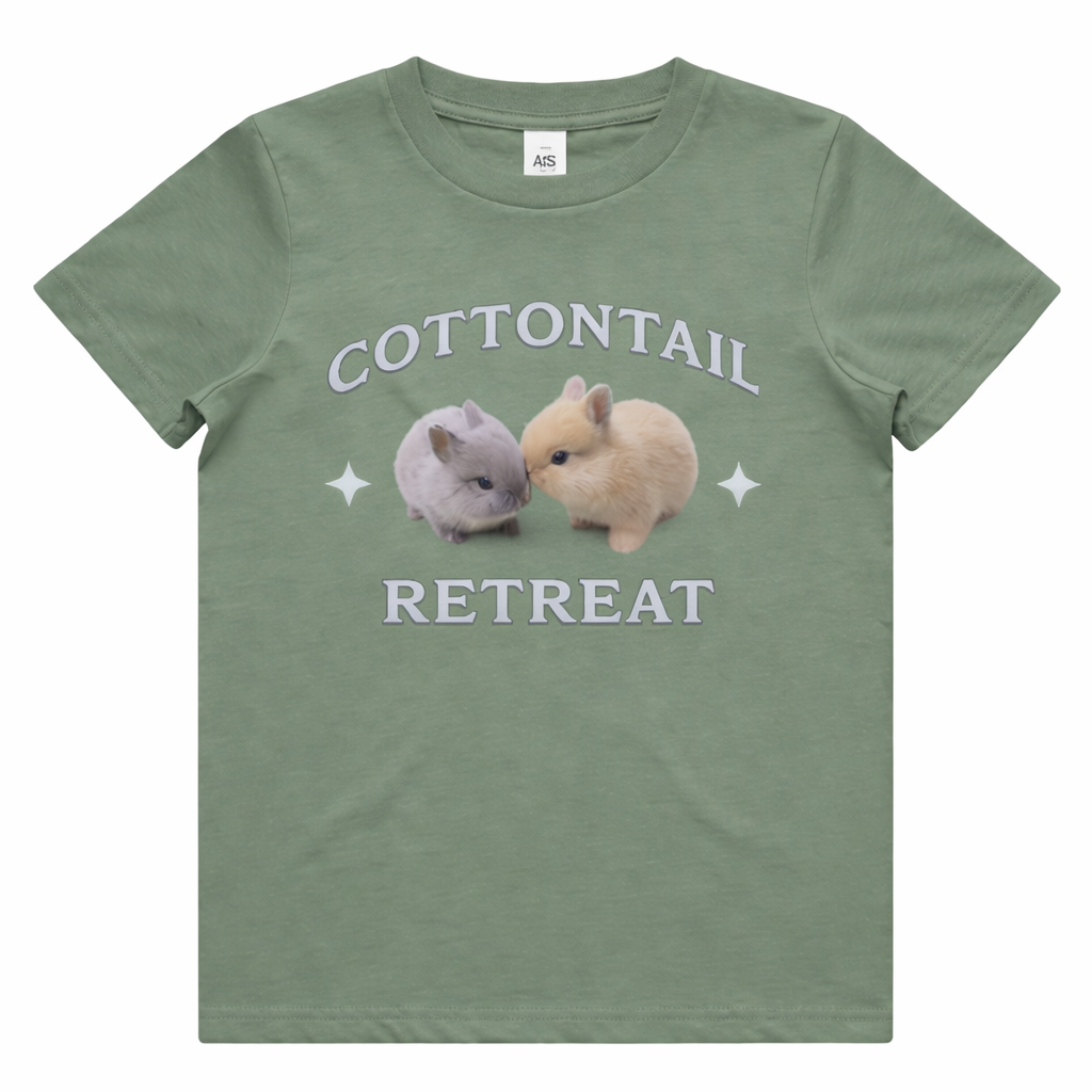 Kids Rabbit Print T-Shirt – Cottontail Duo | Cotton Tail Retreat