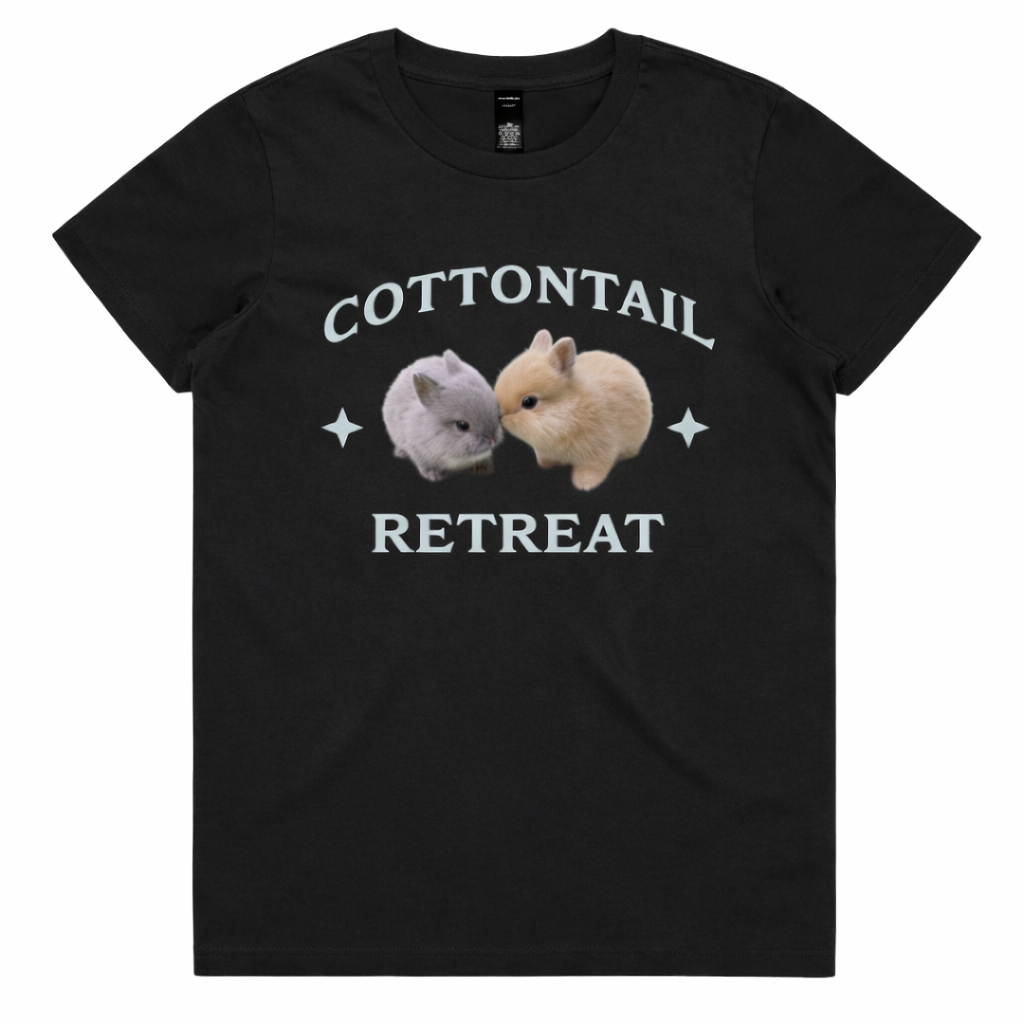 Rabbit Print T-Shirt – Cottontail Duo | Cotton Tail Retreat