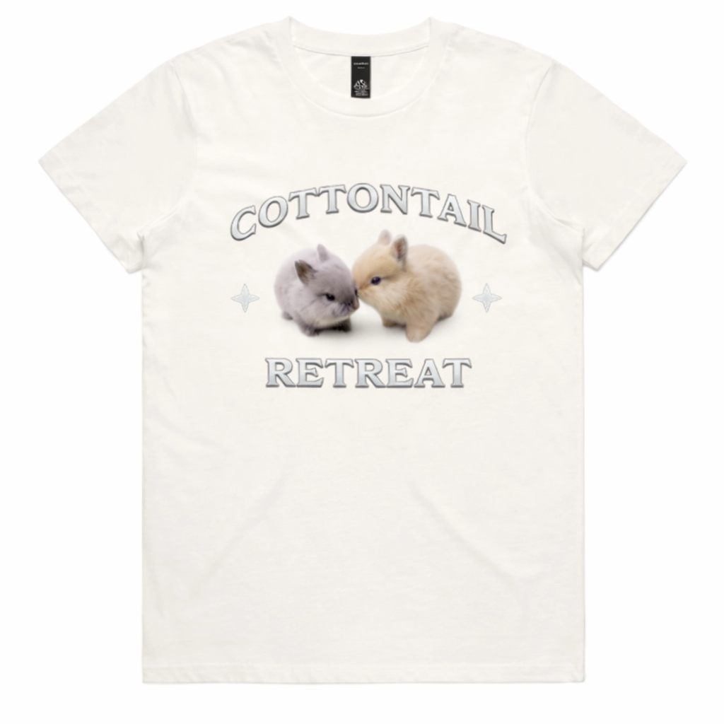 Rabbit Print T-Shirt – Cottontail Duo | Cotton Tail Retreat