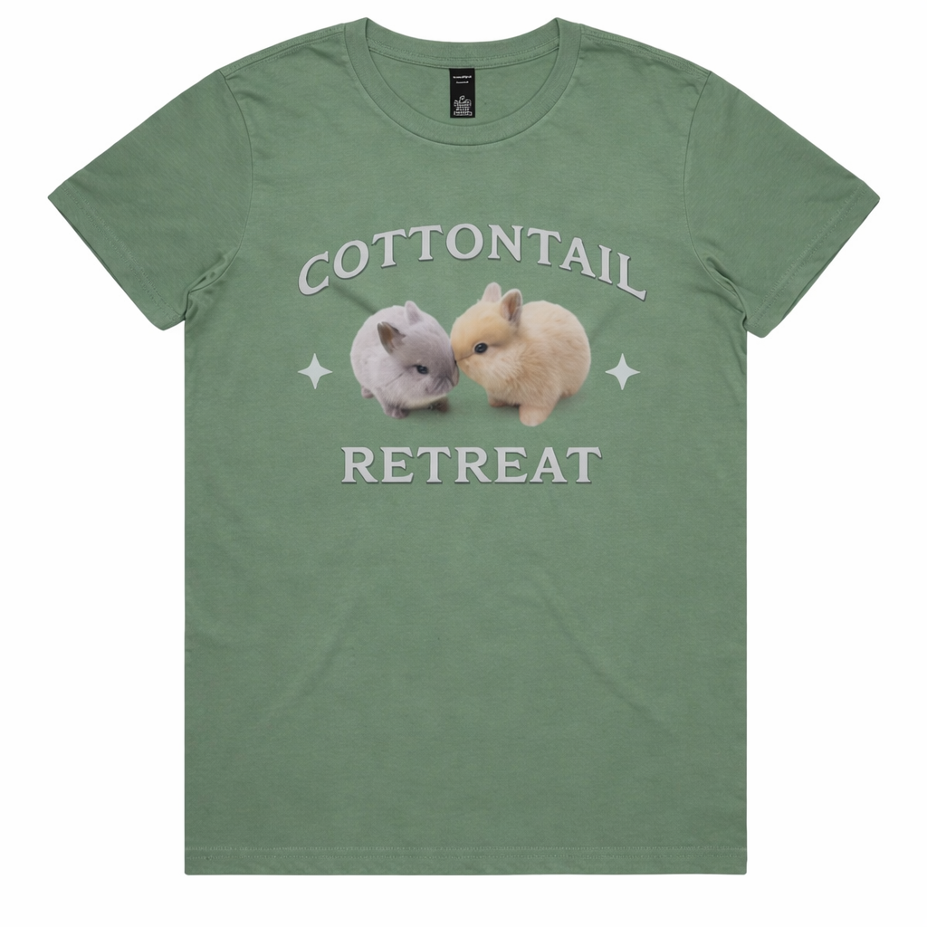 Rabbit Print T-Shirt – Cottontail Duo | Cotton Tail Retreat