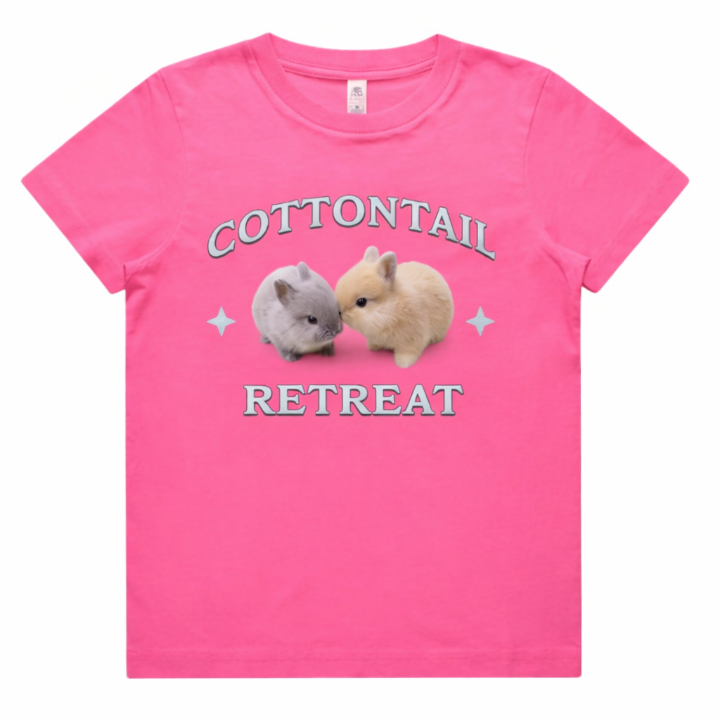 Kids Rabbit Print T-Shirt – Cottontail Duo | Cotton Tail Retreat