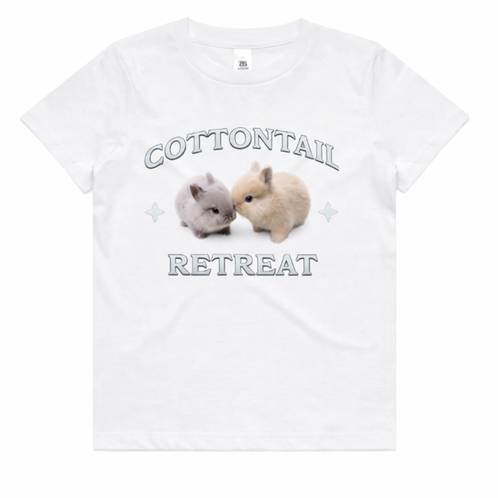 Kids Rabbit Print T-Shirt – Cottontail Duo | Cotton Tail Retreat