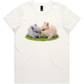 Kids Pascal & Cookie rabbit print t-shirt – two bunnies design by Cotton Tail Retreat