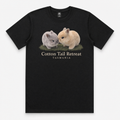 Cottontail Duo tee in Black — two baby rabbits print