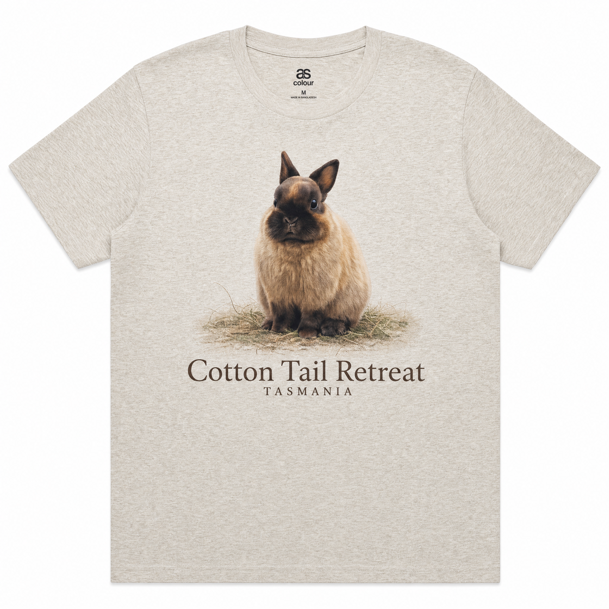 Wombat Signature tee in Ecru — Wombat rabbit print