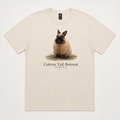Wombat Signature tee in Natural — Wombat rabbit print, Cotton Tail Retreat Tasmania