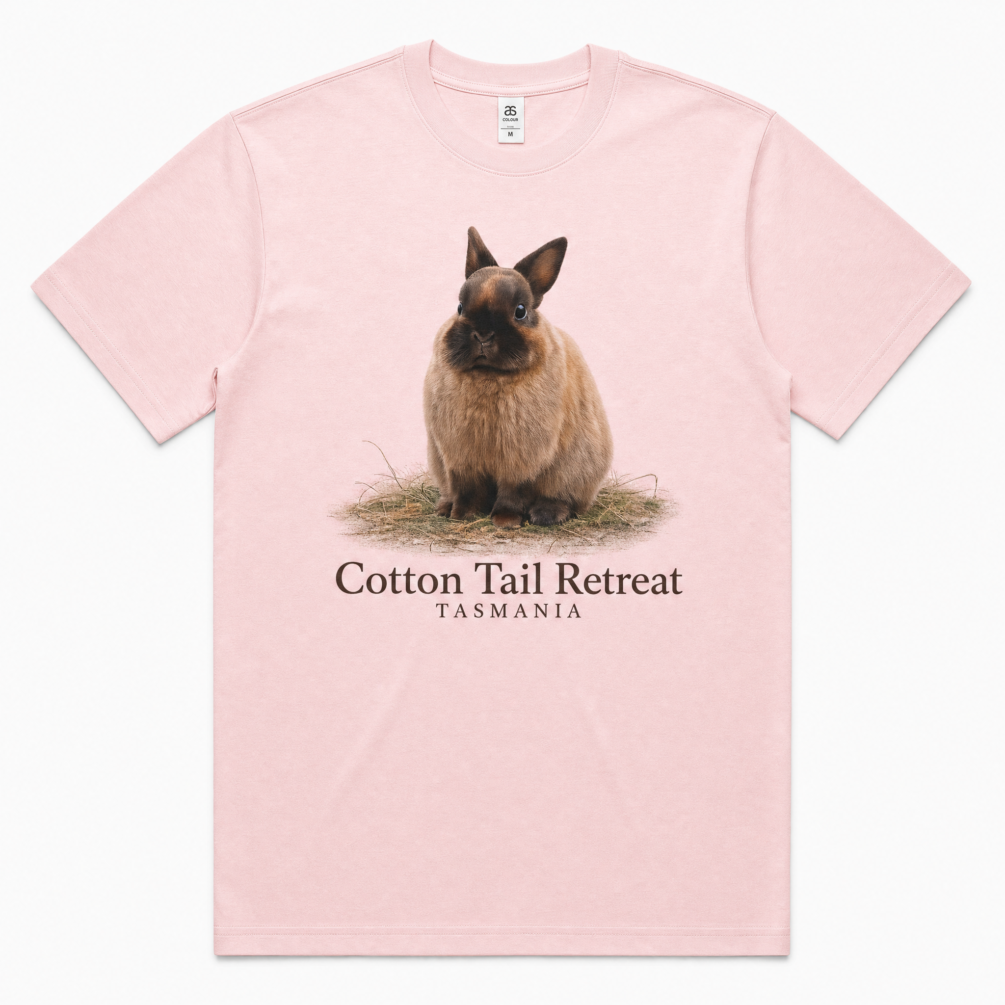 Wombat Signature tee in Pink — Wombat rabbit print